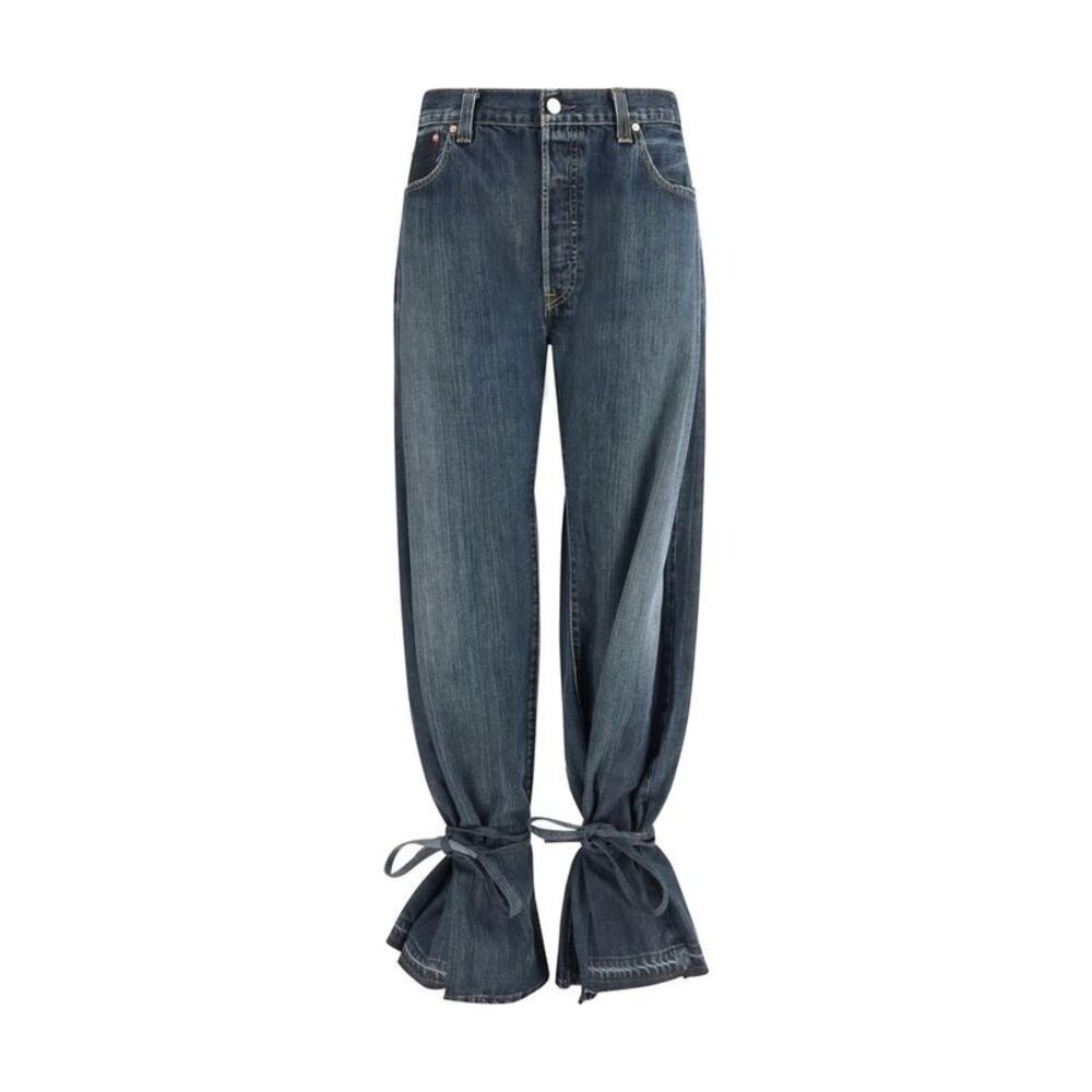 E.L.V. DENIM Gray Cotton Straight-Leg Women's Jeans